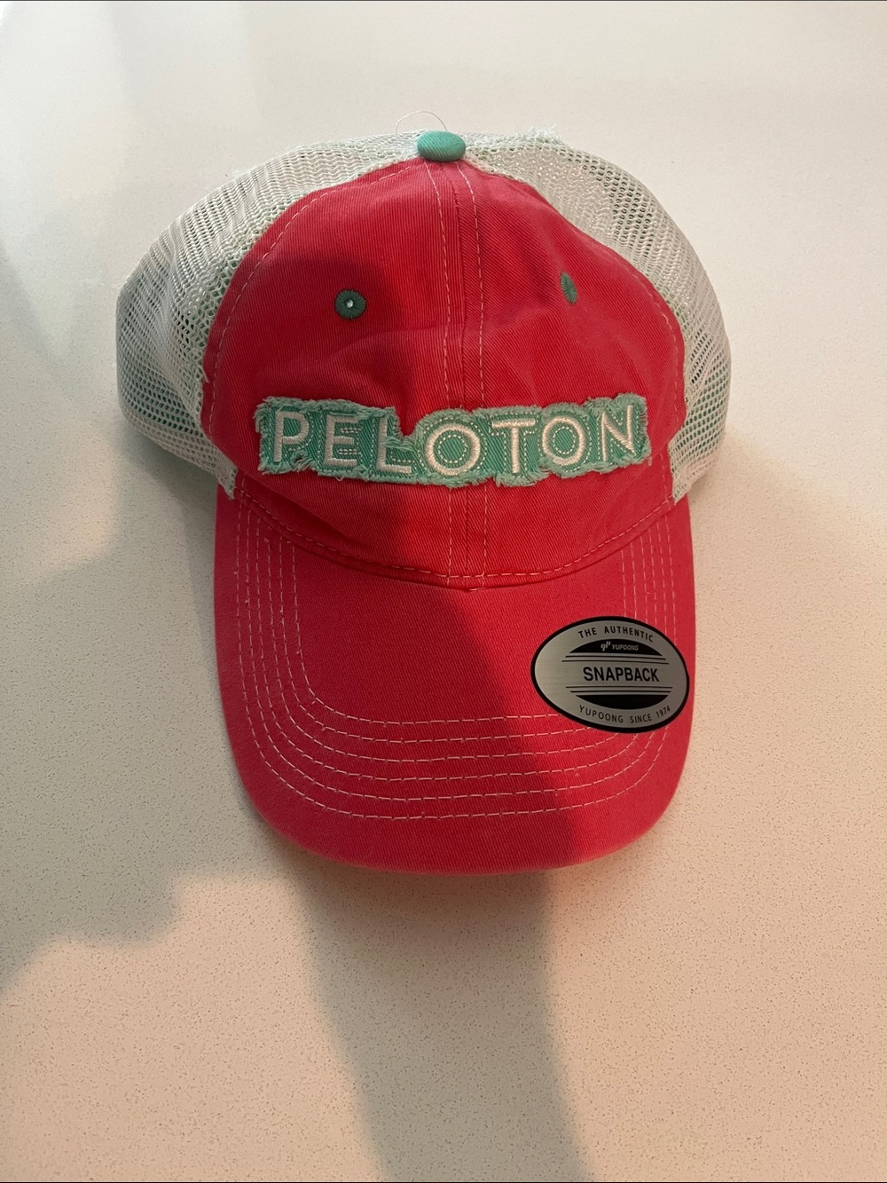 Peloton Red & Mint Mesh Snapback Cap
